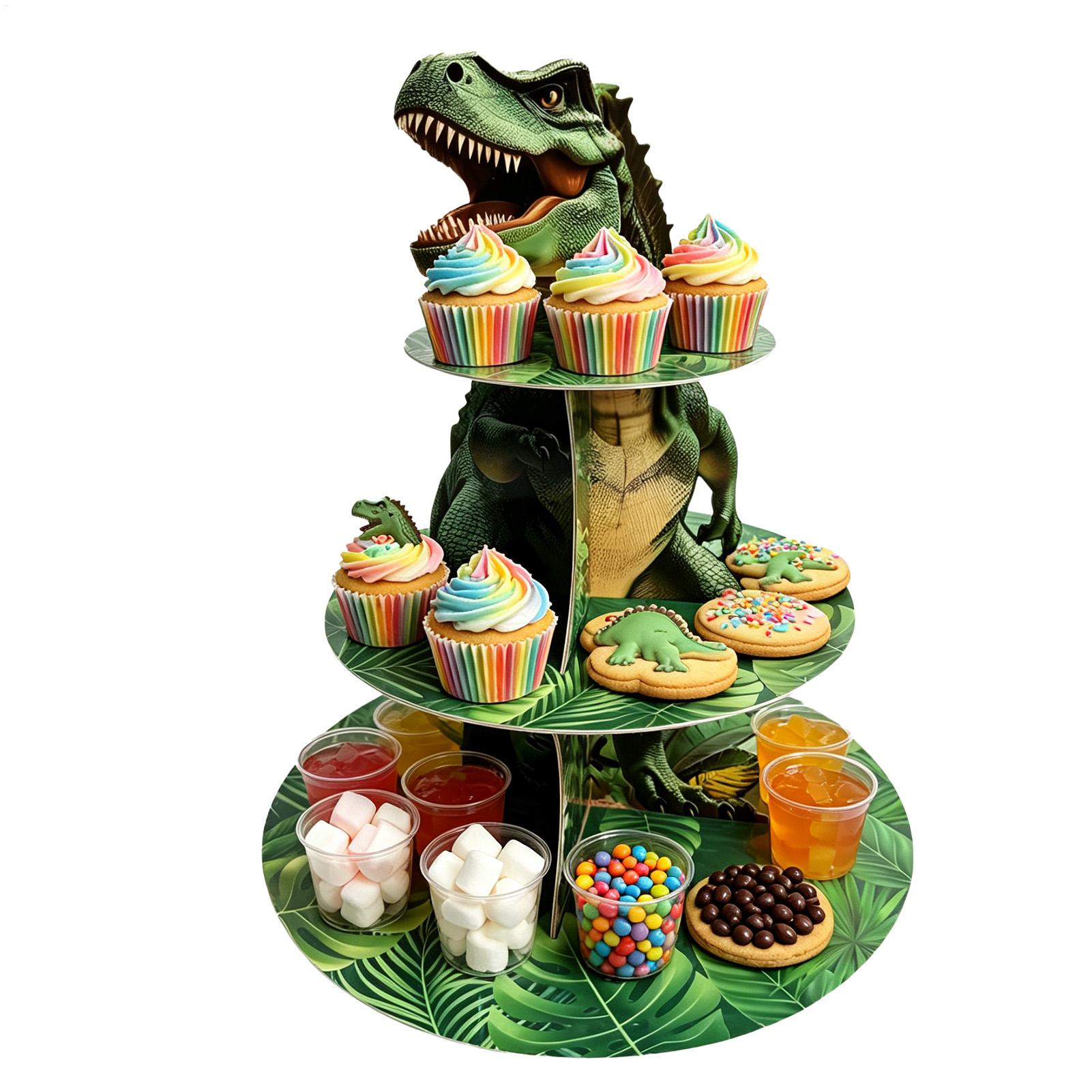 Home Bar Set - Rak Kue 3 Tingkat Bentuk Dinosaurus,