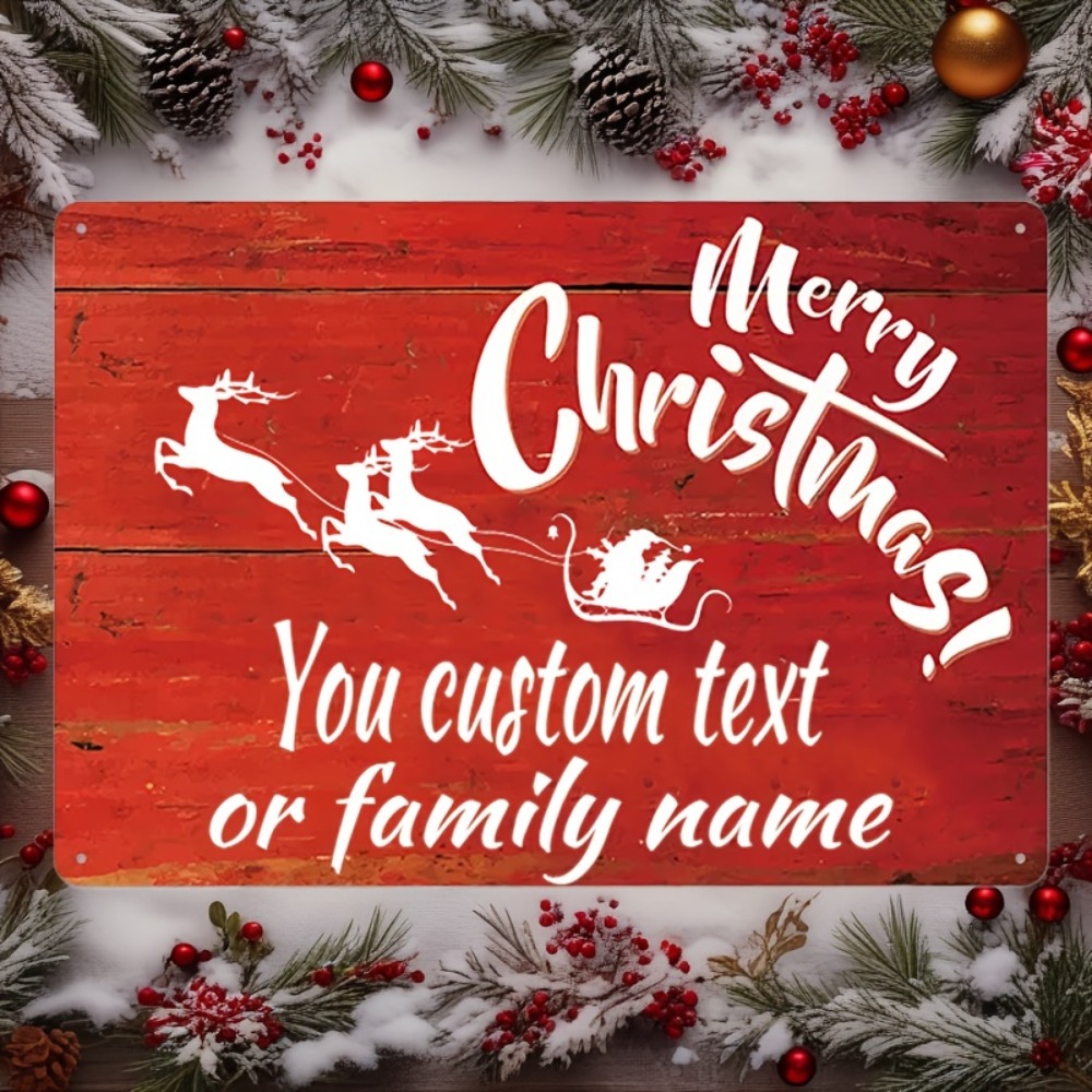 Home Bar Signs - Papan Nama Natal Kustom 20.32x30.48cm Aluminium