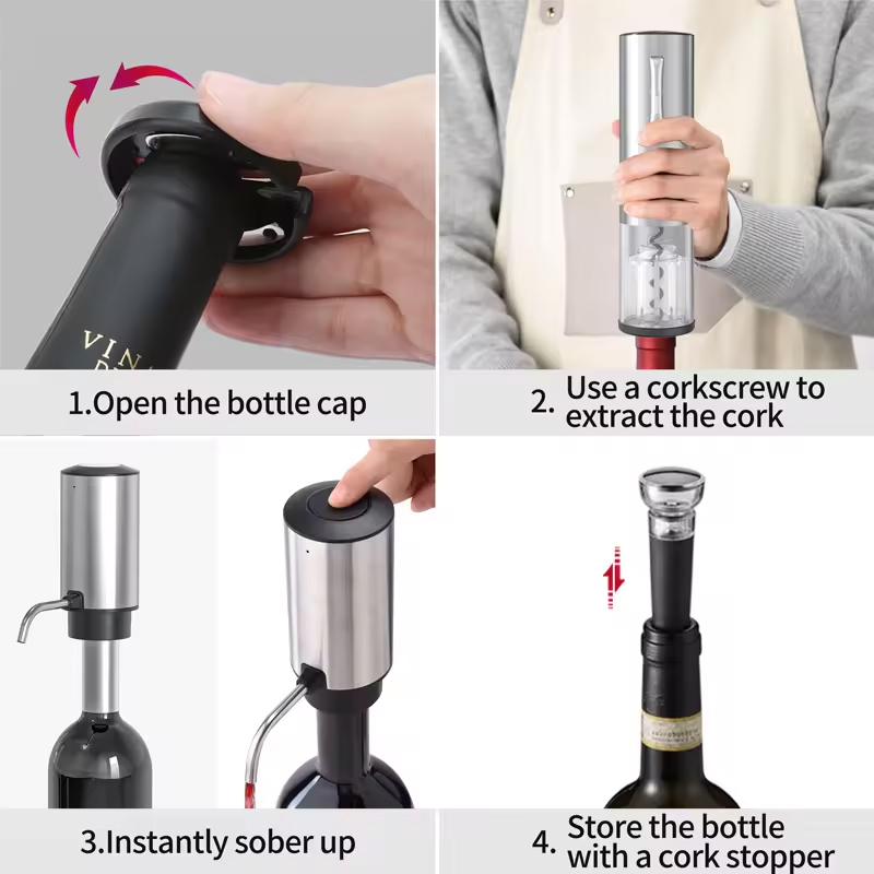 Home Bar Set - Set Pembuka Botol Anggur Elektrik 4-in-1