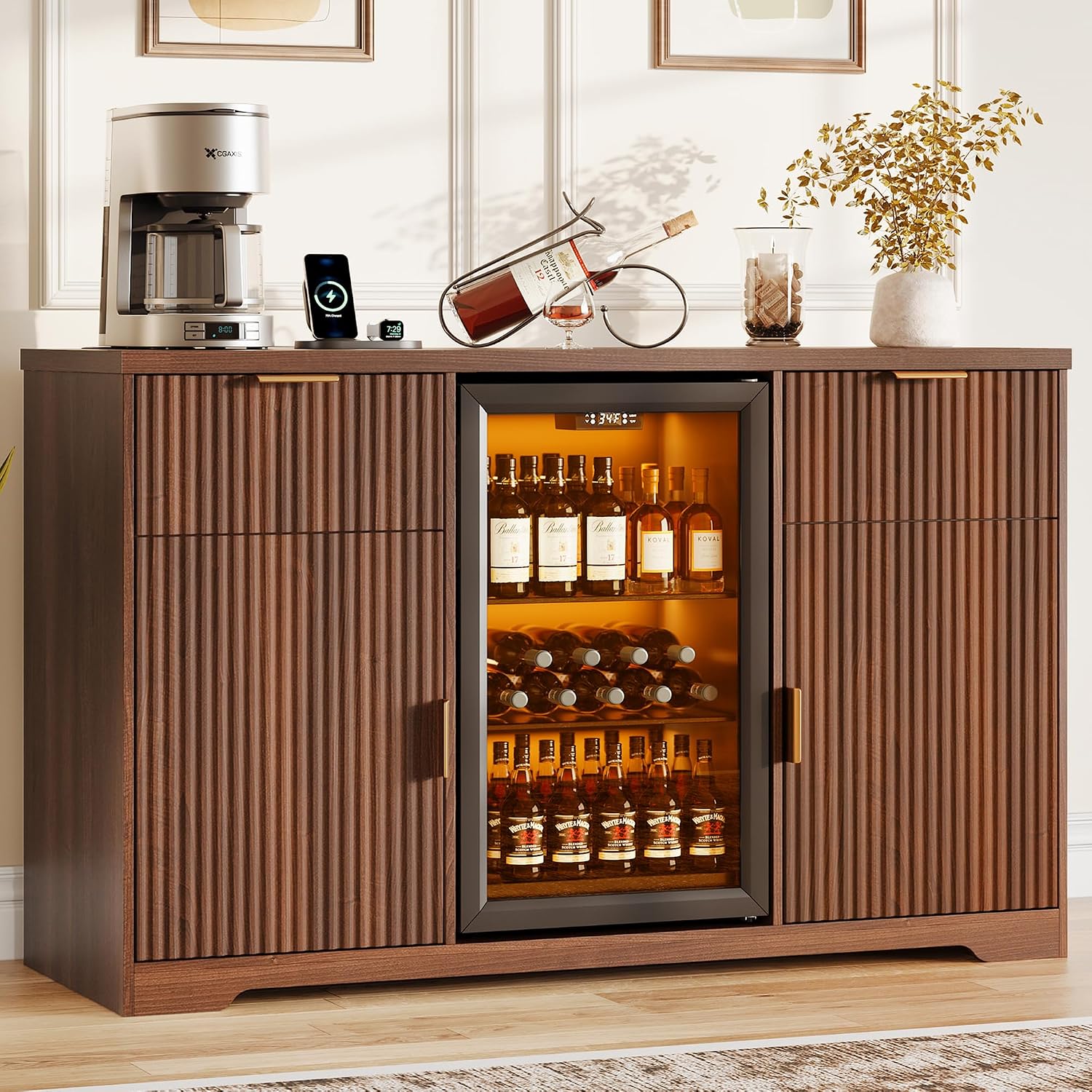 Home Bar And Fridge - Kabinet Bar Kopi 55