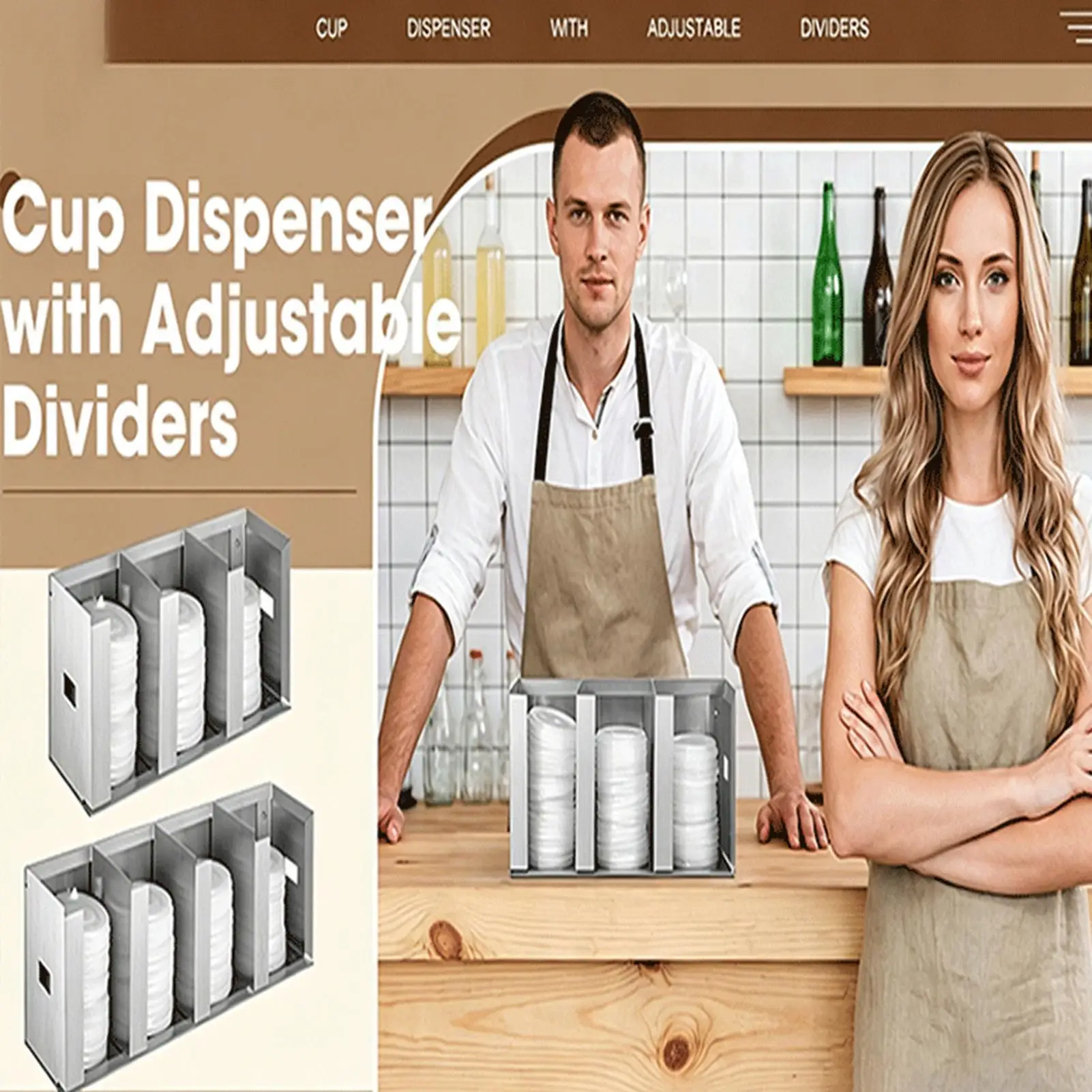 Home Bar And Coffee - Organizer Dispenser Cangkir dan Tutup Dengan
