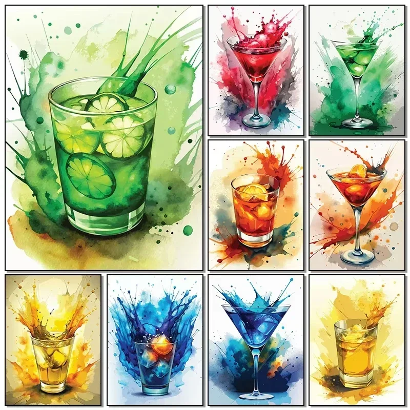 Home Bar And Restaurant - Poster Lukisan Kanvas Cetakan HD Koktail