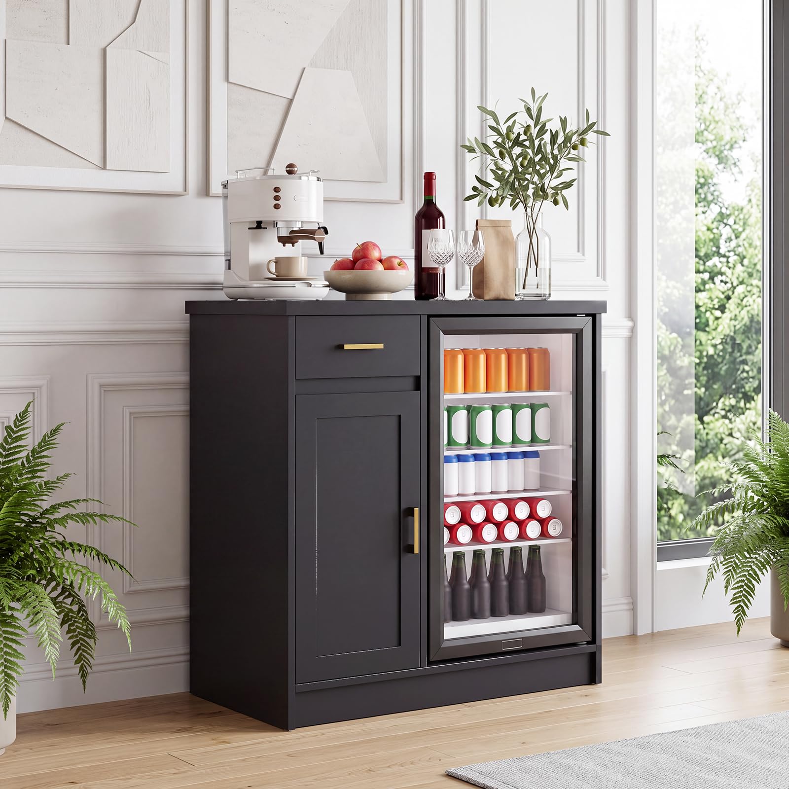 Home Bar And Fridge - Lemari Bar Anggur Gaya Farmhouse 42