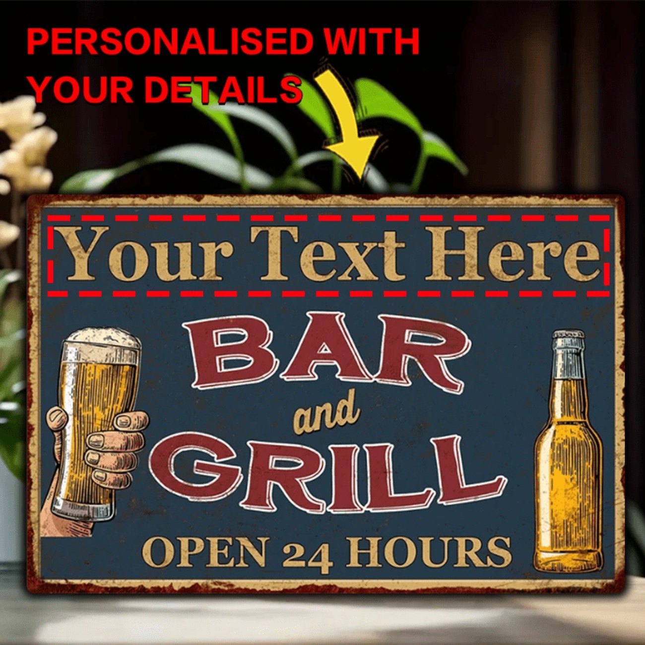 Home Bar Signs - Papan Tanda Aluminium Bar & Grill
