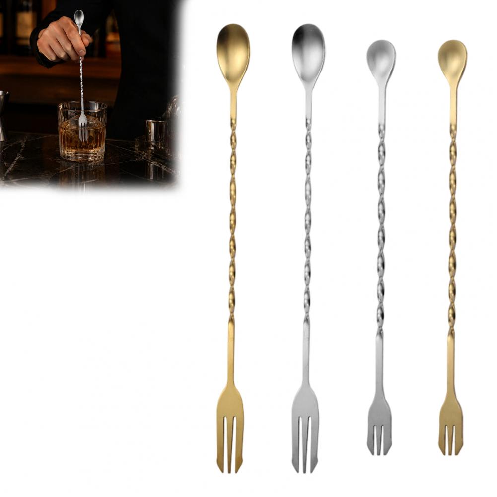 Bar Spoon Twisted - Pengaduk Koktail Stainless Steel dengan Gagang