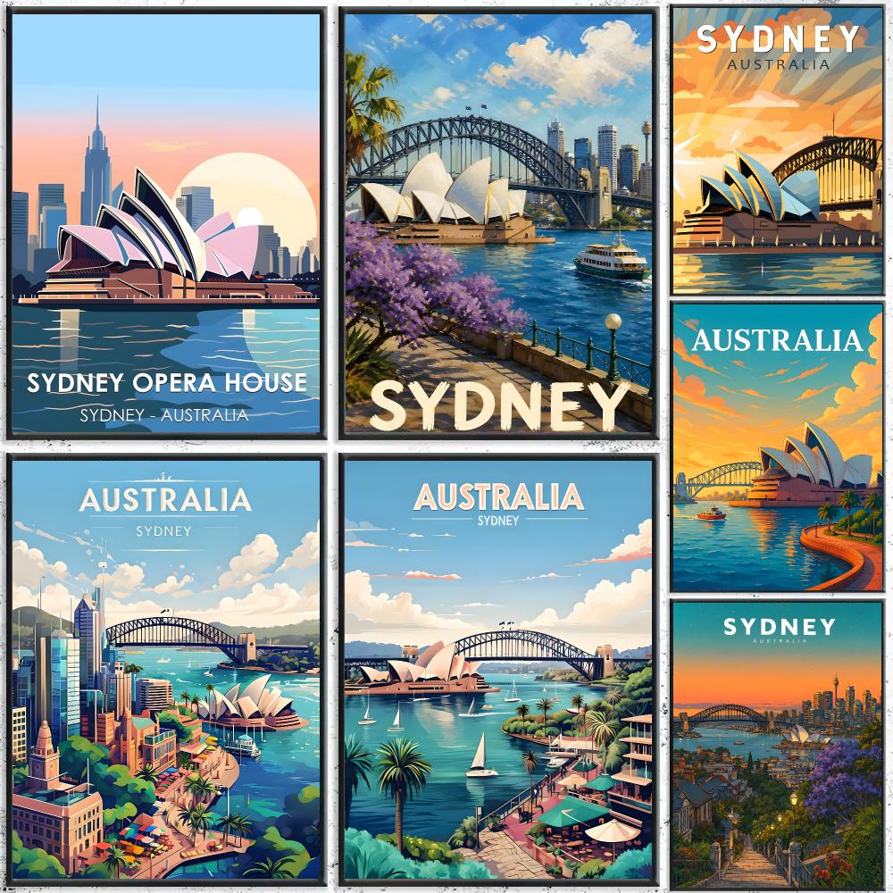 Home Bar Sydney - Poster Seni Perjalanan Art Sydney, Stiker