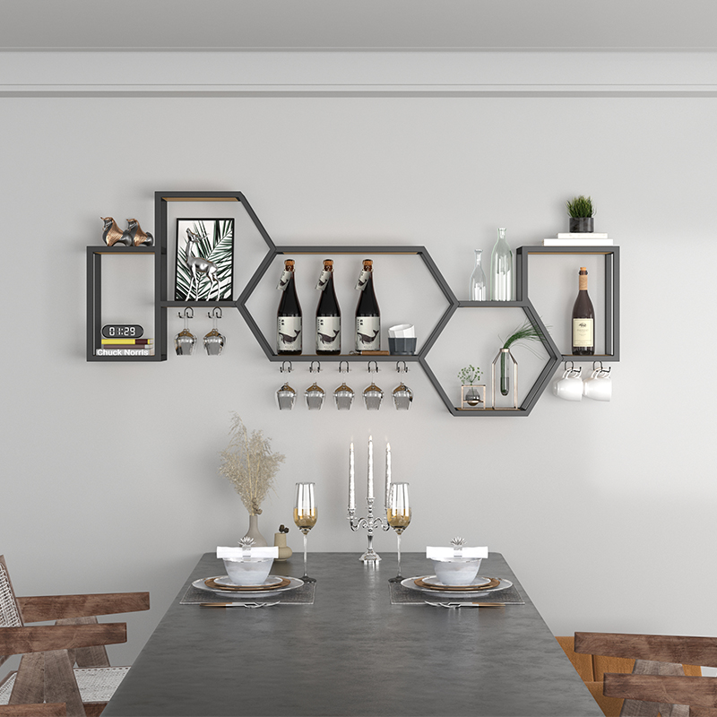 Home Bar Shelves - Rak Desainer Lemari Bar Ruang Tamu