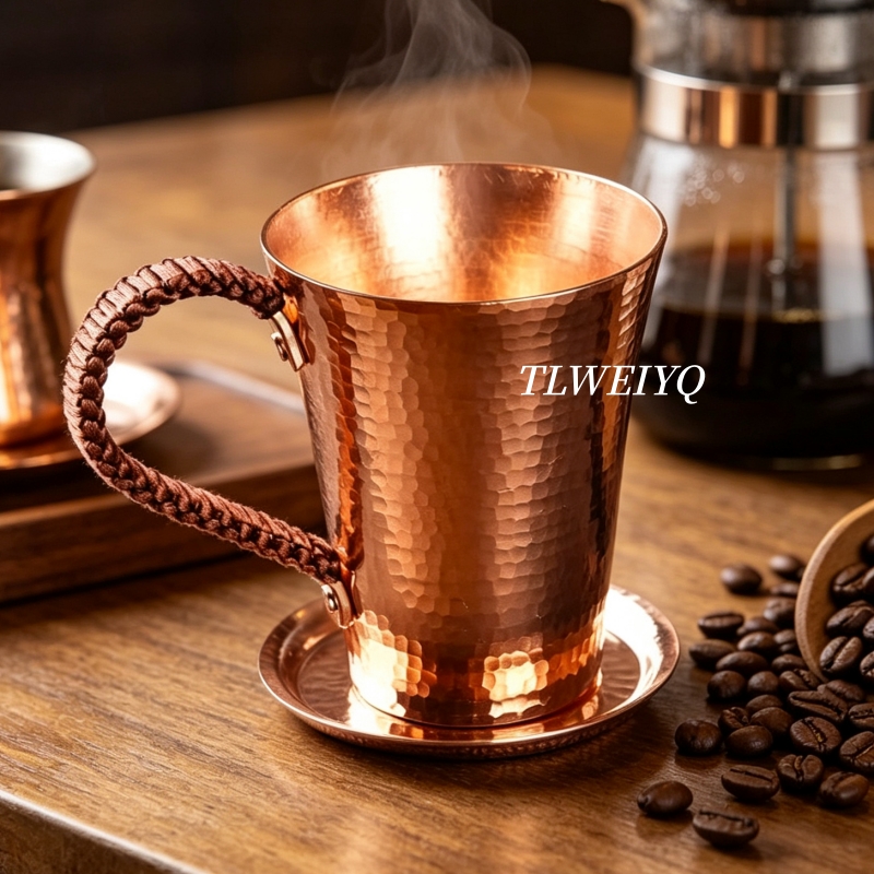 Mule Copper Mug - Mug Kopi Tembaga Vintage, Dengan Tutup