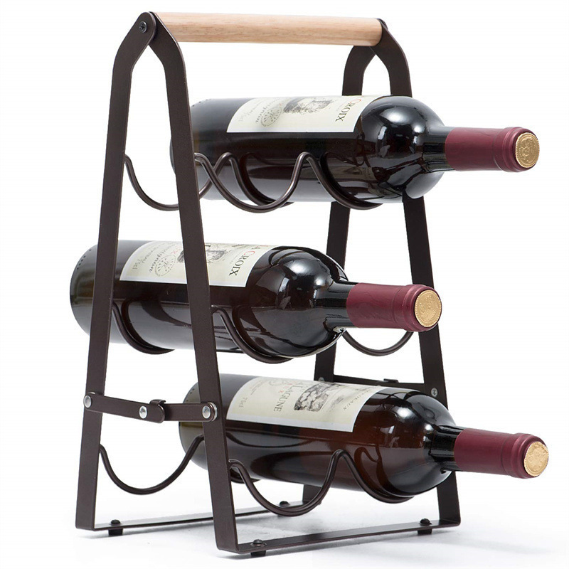 Home Bar Shelves - Rak Penyimpanan Botol Anggur Lipat Berbahan