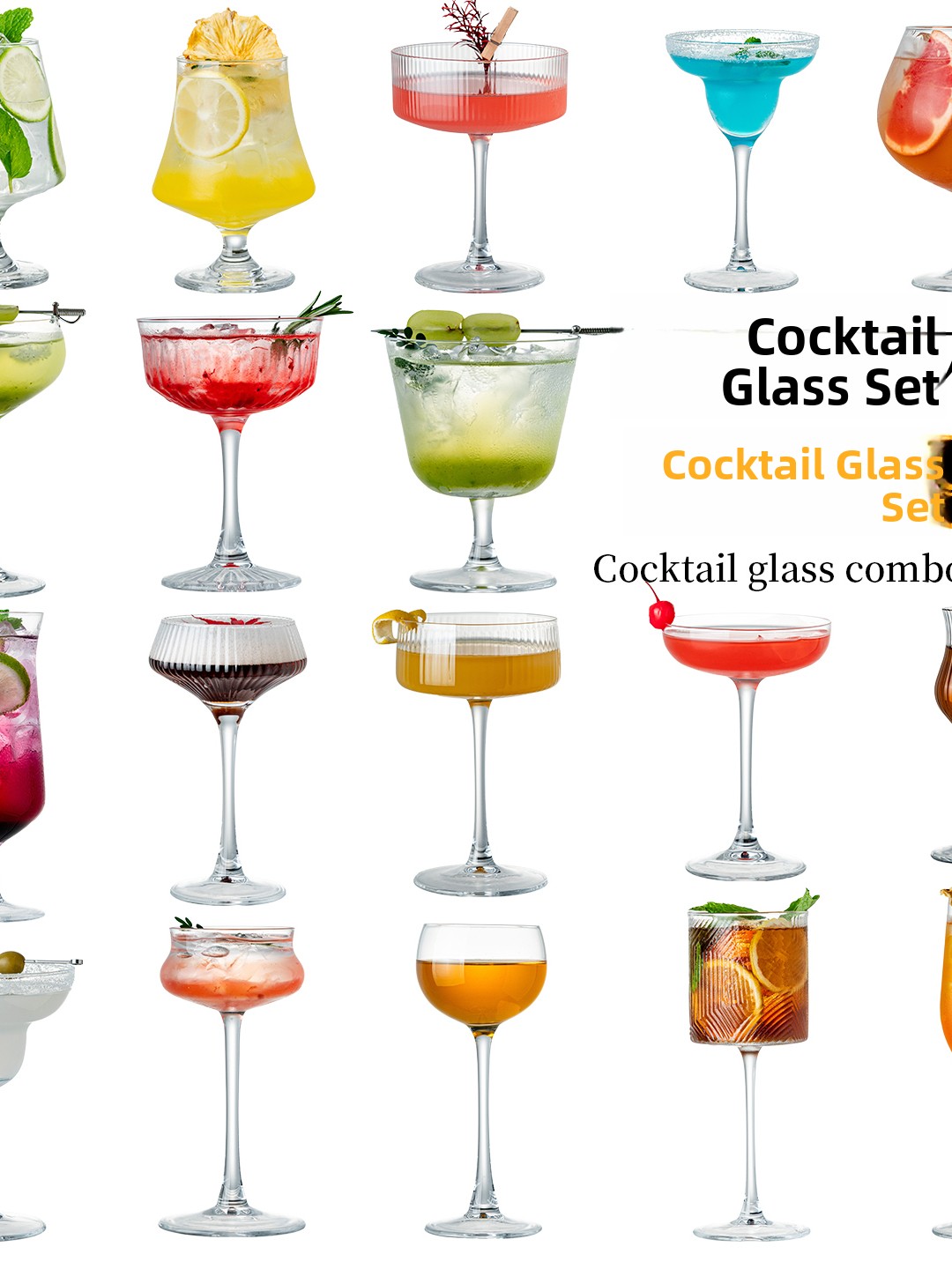 Highball Glass Set - Set Gelas Koktail Kristal Premium Vintage