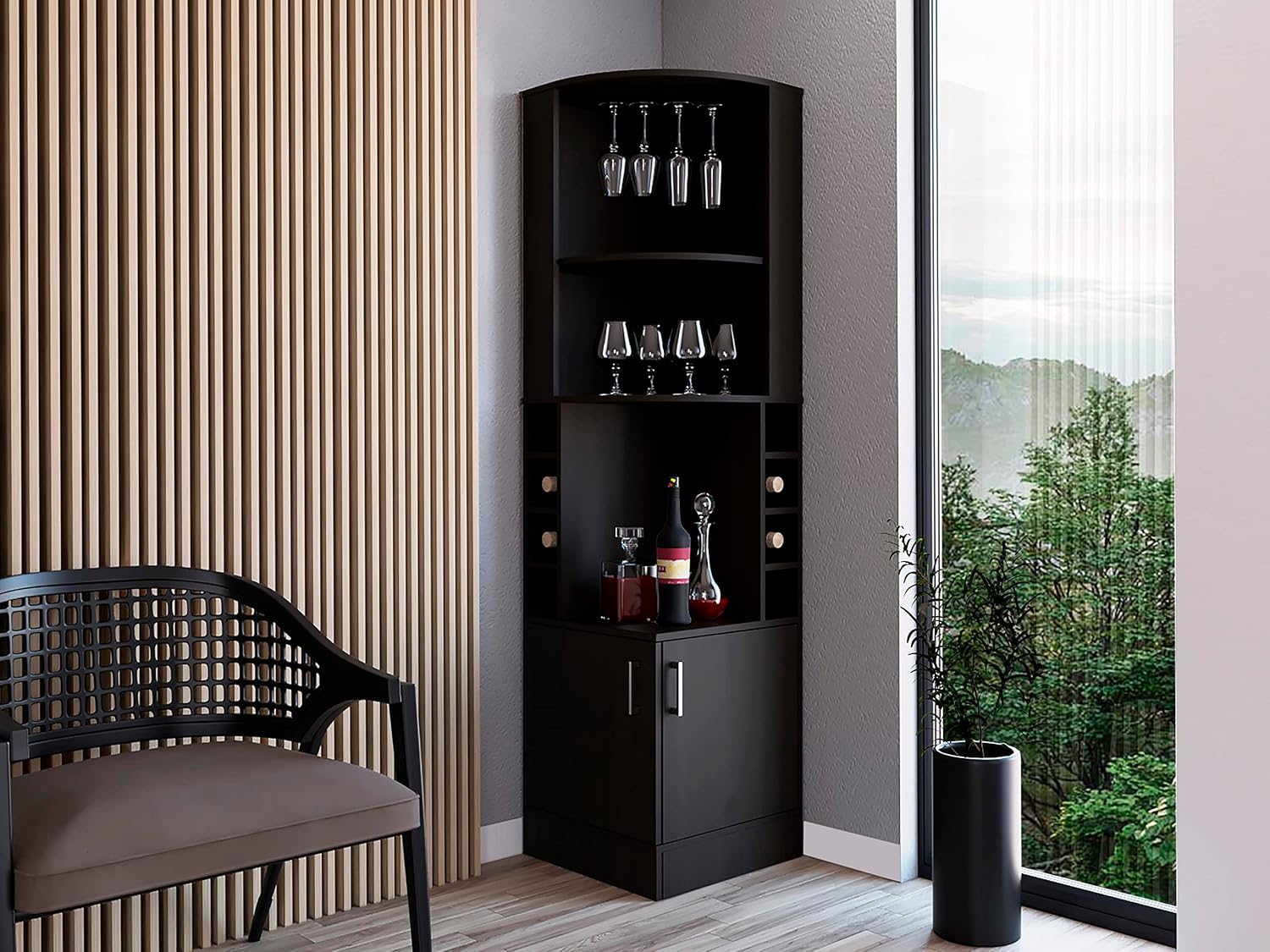 Lemari Bar Sudut dengan 2 Rak, - Home Bar Shelves ulasan dan harga