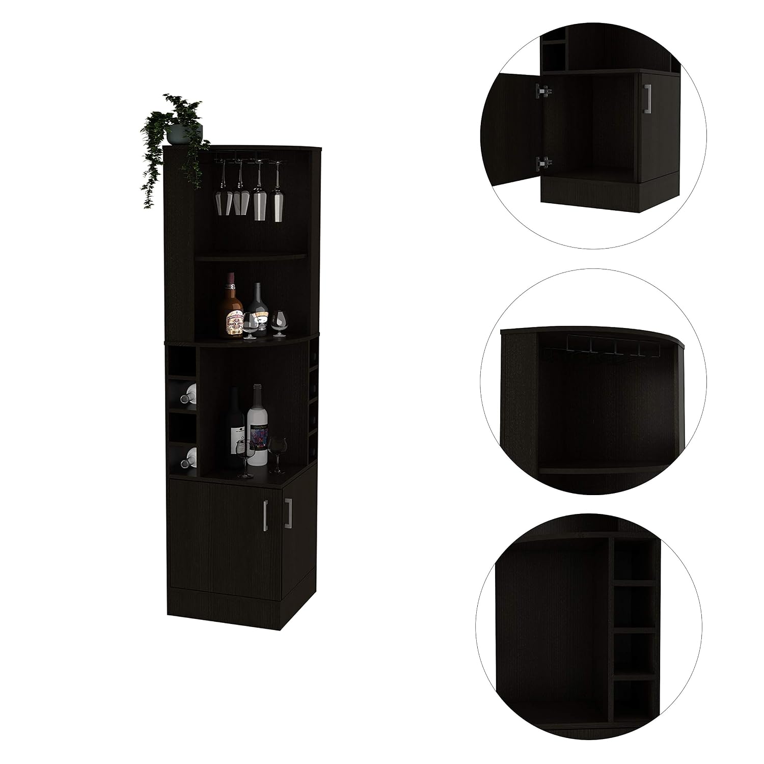 Lemari Bar Sudut dengan 2 Rak, - Home Bar Shelves ulasan dan harga
