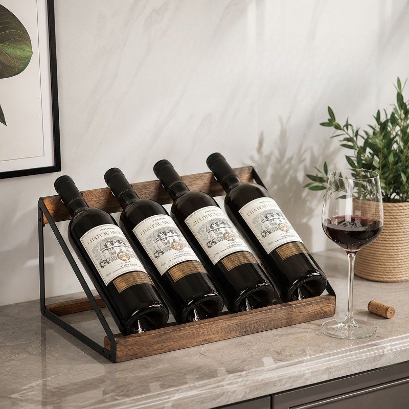 Rak Anggur Kayu untuk Bar Ruma - Home Bar Shelves ulasan dan harga