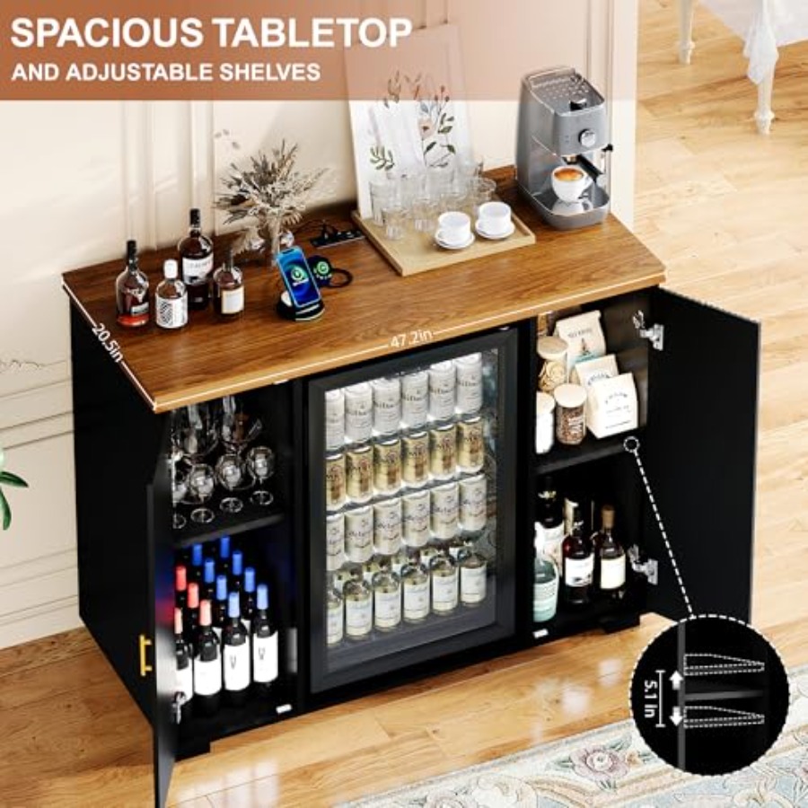 Lemari Bar Kopi 47 Fluted deng - Home Bar And Fridge ulasan dan harga