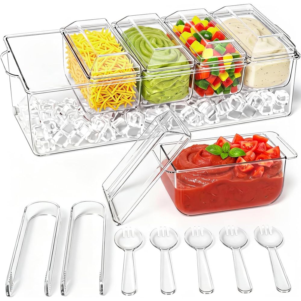 Nampan Bumbu, Wadah Dingin unt - Garnish Tray Set ulasan dan harga