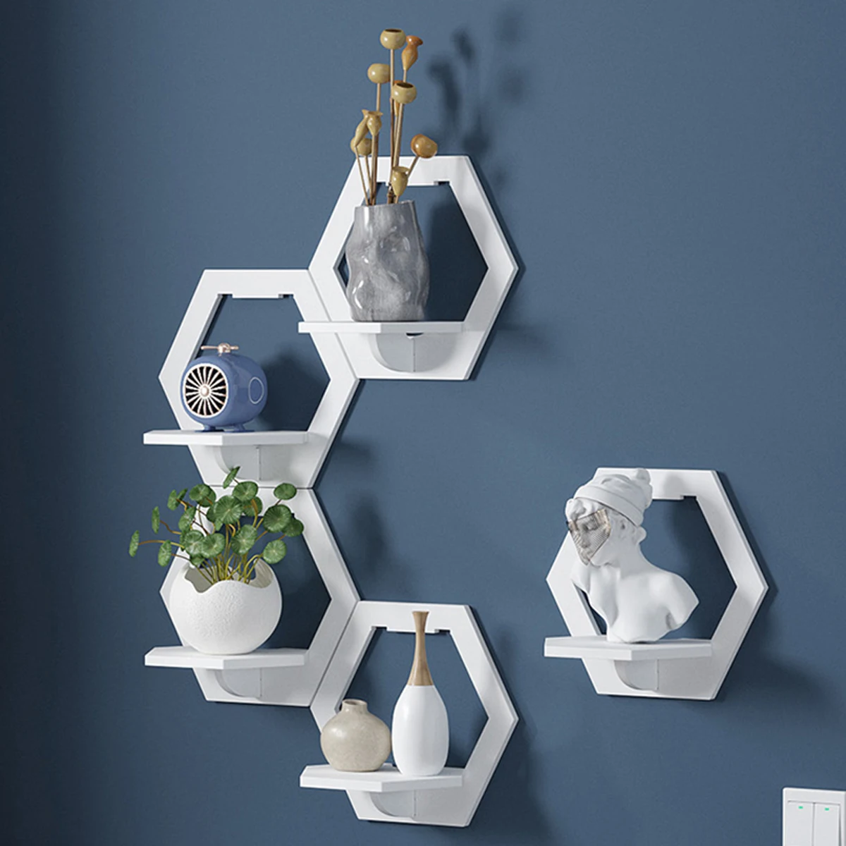 3 buah rak dinding segi enam g - Home Bar Shelves ulasan dan harga