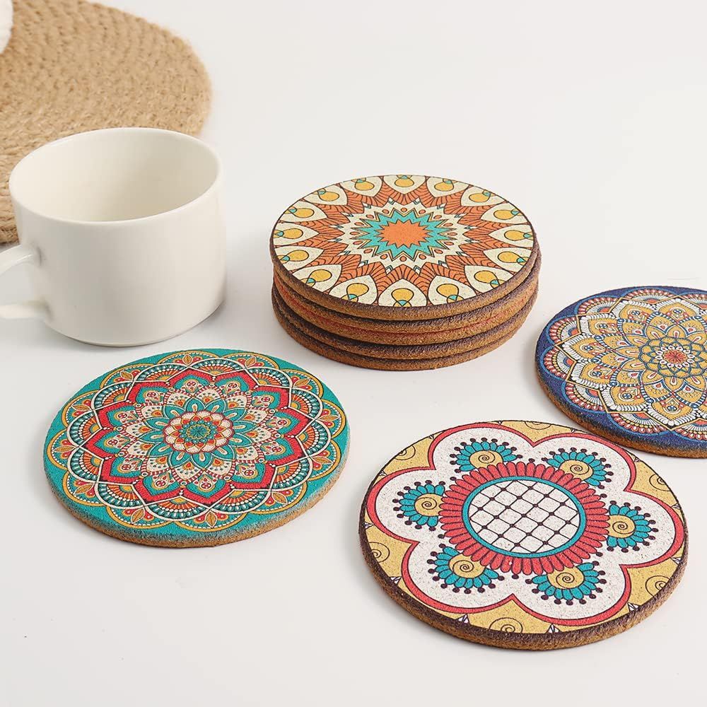 Set 8 Coaster Bulat Warna-warn - Home Bar Set ulasan dan harga