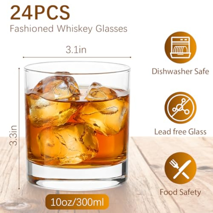 24PCS Set Gelas Old Fashioned  - Old Fashioned Glass ulasan dan harga