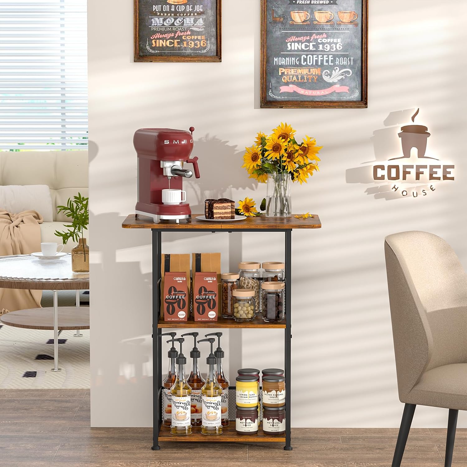 Rak Bar Kopi Mini Berdiri, Mej - Home Bar Setup ulasan dan harga
