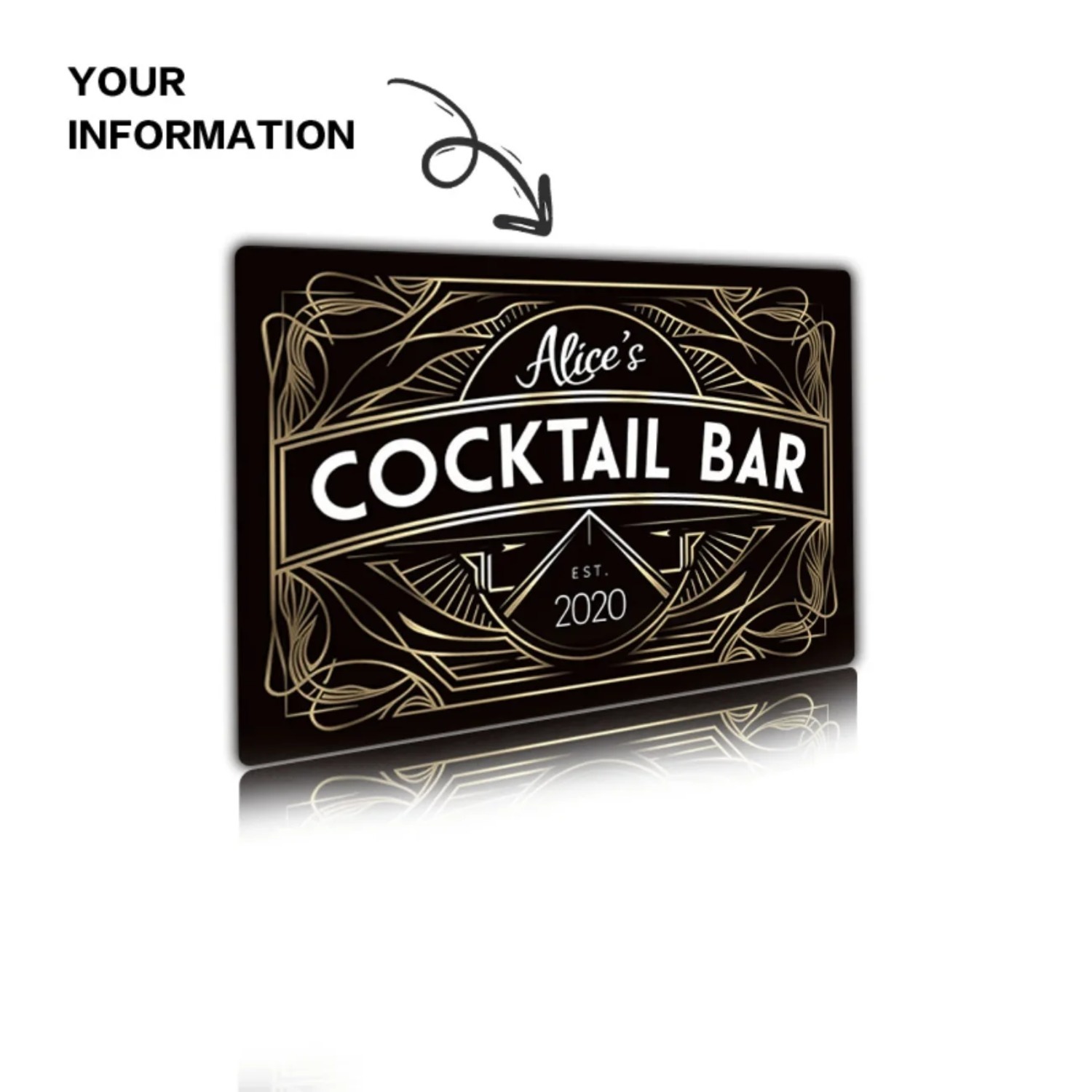 Papan Dinding Logam Art Deco y - Home Bar Signs ulasan dan harga