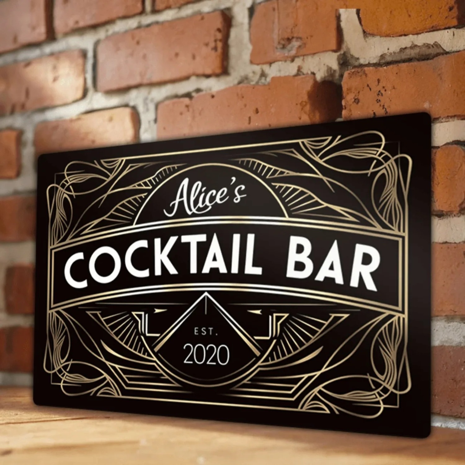 Papan Dinding Logam Art Deco y - Home Bar Signs ulasan dan harga