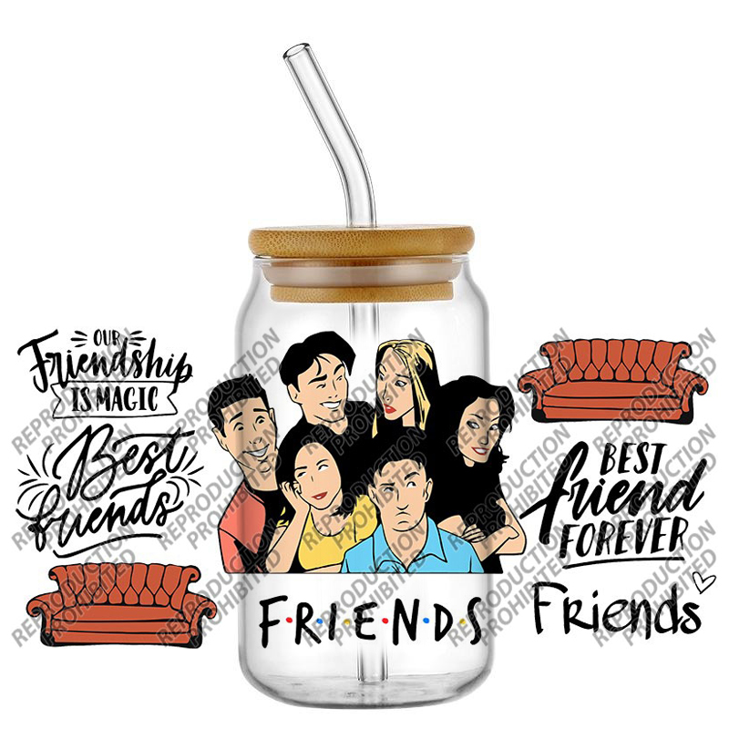 Stiker UV DTF Tema Teman Retro - Old Fashioned Glass ulasan dan harga